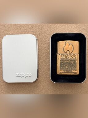 Vintage Zippo Guarantee Brass Tone Collectible Lighter
